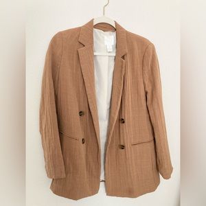 H&M size Small. Linen blazer, camel color, lined, perfect condition